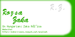 rozsa zaka business card